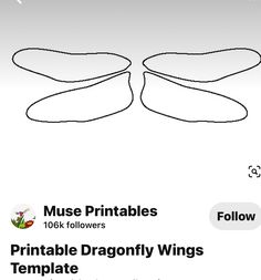 the printable dragonfly wings template is shown