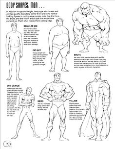 the body shapes for men and how they are used to make them look like they're