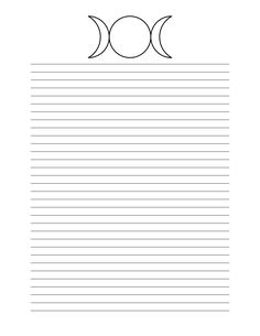 the three phases of the moon are shown in this printable lined notepad, which is