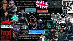 a collage of photos with the names of motorcycle riders and their gear on them