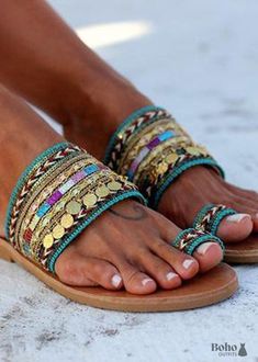 Boho Flat Sandals - Boho Dress Official Beach Toe Ring Sandals With Round Toe, Summer Beach Toe Loop Sandals, Summer Beach Toe Loop Ring Sandals, Spring Festival Toe Post Flip Flops, Bohemian Toe Loop Sandals For Spring, Bohemian Flat Sandals For Summer, Bohemian Flat Heel Sandals For Vacation, Bohemian Open Toe Sandals For Summer, Bohemian Open Toe Sandals For Spring