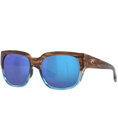 From Costa&#x2C; the Women's 6S9004 Waterwoman 2 Tortoise 58mm Square Polarized Sunglasses feature:Propionate frameSquare shapeMirrored 580G crystal lensRx ablePolarizedApprox. 58mm lens- 18mm bridge- 132mm templeImported. Blue Mirror, Blue Mirrors, Eyewear Womens, Polarized Sunglasses, Eyewear Sunglasses, Tortoise, And Now, Uv Protection, Sunglasses Accessories