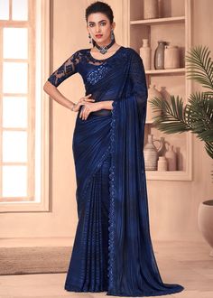 Pakistani Salwar, Designer Salwar, Silk Saree Blouse, Blue Saree