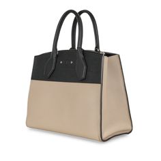 Louis Vuitton presents their ever-popular City Steamer tote. $599.00 USD Louis Vuitton Presents, Historic House, Leather Panel, Black Handles, Black Handle, Contemporary Living