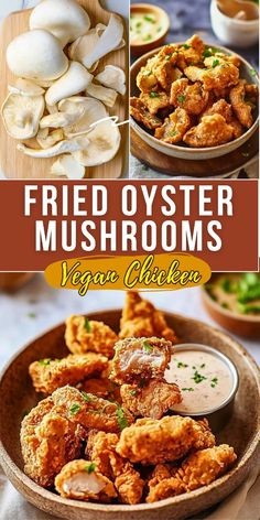 Crispy and flavorful fried oyster mushrooms are the ultimate vegan chicken alternative! Perfect for those seeking meat substitutes or craving delicious mushroom recipes, this dish is easy to make and packed with flavor. Whether you're into air fryer baked or traditional frying, these vegan recipes are a hit for healthy eating and meat alternatives. Try it now! Veggie Recipes Breakfast, Vegan Chicken Wings, Fried Oyster Mushrooms, Fried Oyster, Vegan Fried Chicken, Vegetarian Chili Recipe, Vegan Fries