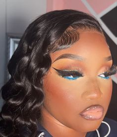 Prom Eyes, Gold Makeup Looks, Blue Makeup Looks, Soft Makeup Looks, Prom Makeup Looks, Makeup For Black Skin