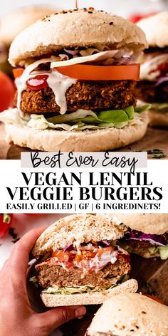 vegan lentil veggie burgers are the best ever