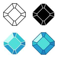 four different shapes of diamonds on a white background