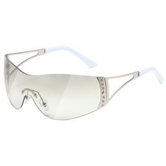 PRICES MAY VARY. Y2K Sunglasses : The TIANYESY Y2K sunglasses have an one piece and flat top design that wraps the eye in all directions,A variety of lens colors can go with different outfits in a daily fashion is a must-have accessory for y2k. Sample size: 147 (5.79) in overall width, 20 (0.79) in bridge, 82 (3.23) in width, 50 (1.97) in height, 133 (5.24) in leg All dimensions may have errors due to different measurement starting points. Please look carefully at the pictures These 2000s sungla Silver Rimless Anti-reflective Shield Sunglasses, Silver Rimless Shield Sunglasses With Uva Protection, Rimless Clear Shield Sunglasses For Summer, Trendy White Shield Sunglasses With Glass Lenses, White Rimless Shield Sunglasses With Tinted Lenses, Trendy White Shield Sunglasses With Glass, Clear Rimless Shield Sunglasses For Summer, Trendy White Shield Sunglasses, Silver Shield Sunglasses With Glass For Summer