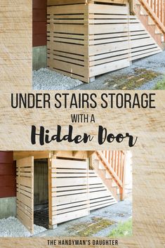 the under stairs storage with a hidden door is an easy diy project for kids