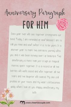 Cute Image of Anniversary Paragraph for Him - for Husband or Boyfriend Paragraph For Him, Messages For Your Boyfriend, Love Paragraphs For Him, Bedtime Habits, Love Paragraph, Anniversary Wishes For Husband, Anniversary Quotes For Him