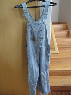 These vintage men's Oshkosh Vestbak denim pin striped overalls do not seem to have a listed size.  They are very well used and could definitely use a deep cleaning. Free domestic shipping. Denim Pins, Striped Overalls, Mens Overalls, Clothes Line, Very Well, Deep Cleaning, Vintage Men, Overalls, Mens Outfits