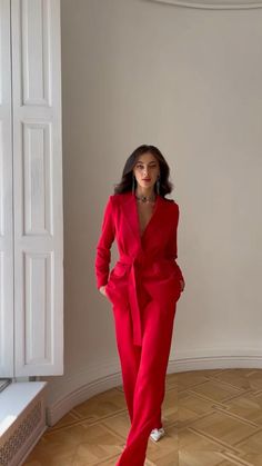 Tailored Long Sleeve Winter Pantsuit, Office Lady Long Sleeve Pantsuit, Tailored Pantsuit With Lapel Collar For Semi-formal Occasions, Office Lady Long Sleeve Pantsuit For Career, Long Sleeve Office Lady Pantsuit For Work, Office Lady Long Sleeve Pantsuit For Workwear, Semi-formal Pantsuit With Suit Collar, Single Breasted Pantsuit For Formal Winter Occasions, Spring Office Wear Suits With Suit Collar