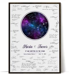 the star map with handwritten stars on it is shown in front of a white background