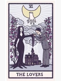 the lovers tarot card with an image of two people