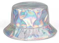 Pre order today and receive after July 16! Hats are in production beginning June 1st. Holographic or black vinyl hat. perfect for every day street wear! Partnered design by Glitz & Candy Co. Check them out on Facebook & Etsy! Drop-shipped by Glitz & Candy Co. Leather Bucket Hat, Style Bucket Hat, Estilo Harajuku, Metallic Rainbow, Festival Hat, Bucket Cap, Hip Hop Style, Sun Hats For Women, Colorful Party