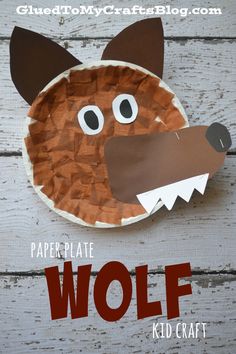 this paper plate wolf craft is perfect for the kids to make it looks like they're