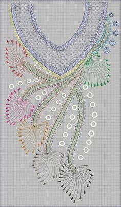 an artistic drawing on graph paper with circles and flowers