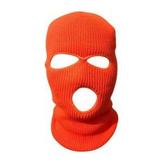 an orange ski mask on a white background