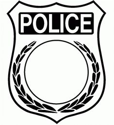 a police badge with the word police written in black and white on top of it