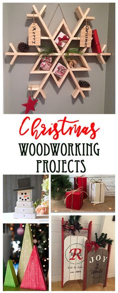 christmas woodworking projects with text overlay