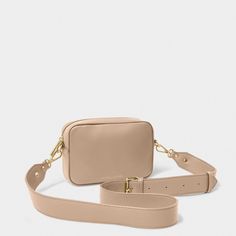 Zana Mini Crossbody Bag in Soft Tan with its crossbody adjustable strap. Tan Bag, Personalized Gift Bags, Leather Handbags Tote, Mini Crossbody Bag, Nude Pink, Pink Mini, Mini Crossbody, Stylish Bag, Cross Body Bag