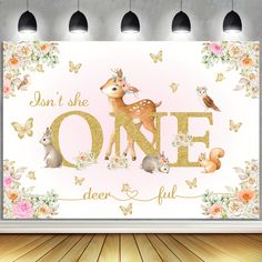 an animal themed birthday card with the words, don't she one deer and full