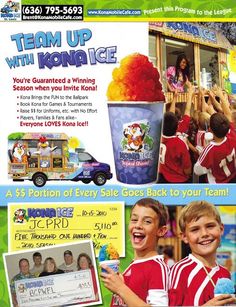 an advertisement for ice cream with kids