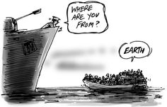 a cartoon depicting a boat with people in it and the caption that says, what do you think?