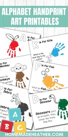 alphabet handprint art printables for kids to color and learn how to use them