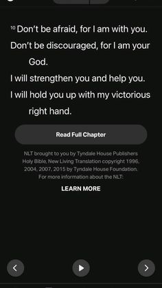 an iphone screen with the text don't be afraid for i am with you