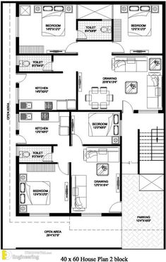 the floor plan for a 3 bedroom house