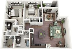 the floor plan of a two bedroom apartment