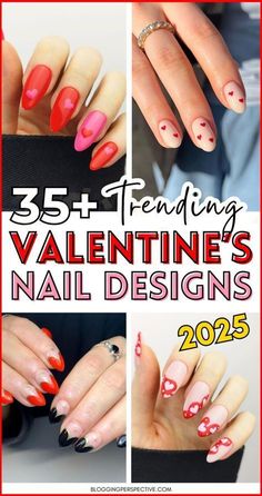 Nail Inspo February, Heart Pink Nails, Simple Nail Looks, Chic Acrylic Nails, February Nail Art, Nail Manicure Ideas, Nail Designs Trending Now, Romantic Nail Art, The Best Nail Designs