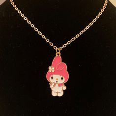 Brand New Handmade My Melody Necklace Rose Gold And Enamel Pendant 1.25 X 1” Pendant Rose Gold Plated 18 Inch Chain Also Available In Yellow Gold. See Other Listing. Bundle & Save! Hello Kitty Jewelry For Valentine's Day Gift, Pink Kawaii Jewelry For Valentine's Day, Kawaii Pink Jewelry For Valentine's Day, Cute Rose Gold Jewelry For Birthday, Pink Charm Necklace For Gifts, Cute Pink Pendant Charm Necklace, Kawaii Necklaces For Valentine's Day, My Melody Necklace, Charming Pink Pendant Jewelry