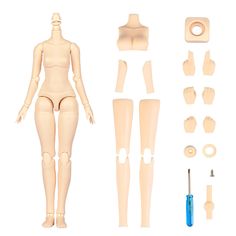 a doll is shown with various parts to make it look like she's getting ready for surgery