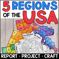 five regions of the usa with text reading 5 regions of the usa report project craft