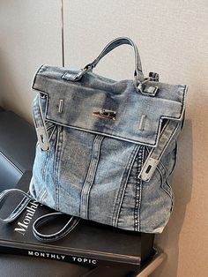 Handle/Strap Type : detachable Style : fashion Exterior : none Carrying System : Physiological Curve Back Rain Cover : No Lining Material : nylon Closure Type : hasp Backpacks Type : Softback Pattern Type : Solid Gender : WOMEN Main Material : Denim CN : Hebei Item Type : Backpacks WHAT ABOUT REFUND?   Fast refund,100% Money Back Guarantee. If your product is defective or doesnt work properly, let us know and well send you a replacement one. We believe in our products so much that we offer a 30-day No-Hassle refund policy. If youre unhappy about your purchase, send us the product back and well refund your money immediately. Backpack Women, Women Shoulder Bag, Backpack Storage, Student Backpacks, Rain Cover, Girl Backpacks, Fashion Girl, Handbags For Men, Womens Backpack