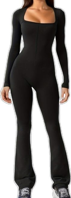 Black Fitted Shapewear Unitard, Stretch Full-length Bodysuit, Fitted Footless Solid Color Unitard, Fitted Footless Unitard, Black Bodycon Bodysuit For Loungewear, High Stretch Footless Unitard, Black Long Sleeve High Stretch Unitard, Black High Stretch Long Sleeve Unitard, Black Stretch Shapewear Bodysuit