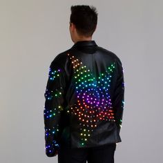 SMART LED light up fashion jacket - "Star" - Light Solutions ETERE - by ETERESHOP Starry Aesthetic, Led Jacket, Sunny Rain, Light Up Mirror, Rain Fashion, Odd Fashion, Light Fashion, Mirror Accessories, Technical Documentation