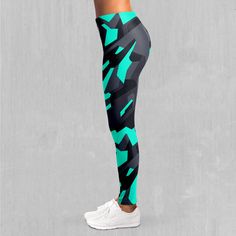 Cyber-Tech Leggings - Azimuth Clothing Squat Proof, Vibrant Design, New Product, Stretch Fabric, Sport Shoes, Yarn, Spandex, Leggings, Elastic