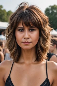 Shoulder Length Hair With Layers Wavy, Med Length Hair With Layers, Layered Bob With Fringe, Hot Mom Haircut, Short Haircut Ideas With Bangs, Haircut Ideas With Bangs, Short Haircut Ideas, Hottest Hairstyles, Κούρεμα Bob