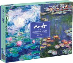 the puzzle box contains two paintings of water lilies