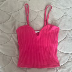 Never Worn! Gorgeous Color And Super Flattering Zara Pink Fitted Tank Top, Zara Fitted Pink Tank Top, Fitted Zara Pink Tank Top, Fitted Pink Zara Tank Top, Zara Trendy V-neck Tank Top, Trendy Zara V-neck Tank Top, Zara Tank Top, Zara Tops, Zara Women