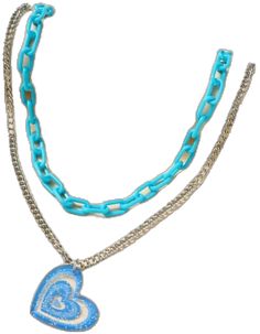 Cute Blue Jewelry With Heart Charm, Cute Blue Jewelry With Heart Beads, Casual Blue Jewelry With Heart Beads, Blue Heart Necklace With Adjustable Chain, Cute Blue Heart Jewelry, Cute Blue Heart-shaped Jewelry, Trendy Blue Heart Pendant Jewelry, Trendy Blue Heart-shaped Jewelry, Trendy Blue Heart Pendant Necklace