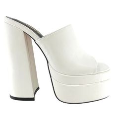 Retro Platform Slip On Slide Heeled Mule Sandals Condition: Brand New In Box / Unworn / #Nwt Color: White Material: Vegan Leather Heel: 6" (Approximately) Platform: 2.25" (Approximately) Other Features: Chunky Block Heel, Single Band, Open Toe And Back, Bratz Heels Style, Y2k Aesthetic For Lovers Of Steve Madden, Urban Outfitters, Dolls Kill, Cape Robbin And Free People Footwear Perfect For A Festival Outfit, Rave Wear, Summer Shoes, Alternative Fashion And More #Hot #Trendy #Classic #Club White Closed Toe Mules For Summer, White Synthetic Mules For Summer, Trendy White Open Heel Mules, White Closed Toe Synthetic Mules, White Round Toe Mules For Party, White Synthetic Closed Toe Mules, Trendy White Open Toe Mules, White Summer Evening Mules, White Evening Mules For Summer