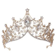 Size: about 14.5*9cm Weight: about 118g Color: 3 colors available Dainty Tiara, Fantasy Tiara, Headband For Bride, Bridal Crown Crystal, Crystal Princess, Goddess Crown, Tiara Wedding, Rhinestone Tiara, Crown Headband