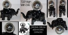 there is a black cat figurine that has been made to look like an elephant