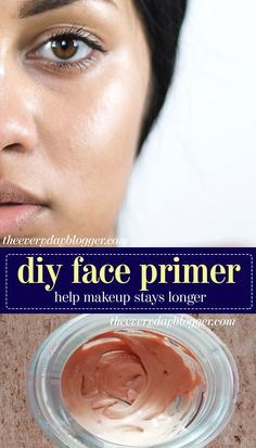 Natural Primer For Face, Face Primer For Oily Skin, Diy Face Primer, Face Recipes, Diy Primer, Primer For Oily Skin, Homemade Makeup, Glowing Skin Mask, Oil Free Makeup