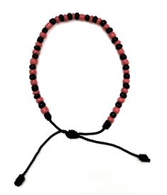 ILDE / Bracelet de Santeria, Draw String Type with Glass Beads Adjustable Spiritual Friendship Bracelets With Faceted Beads, Adjustable Faceted Beads Friendship Bracelets As Gift, Adjustable Black Beads For Jewelry Making, Adjustable Faceted Beads Friendship Bracelet Gift, Adjustable Black Beaded Bracelets, Adjustable Crystal Bracelet With Black Beads As Gift, Adjustable Single Strand Beaded Bracelets, Adjustable Pink Single Strand Beaded Bracelets, Adjustable Hand-strung Beaded Necklaces For Friendship